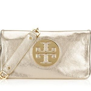 Tory Burch Reva Metallic Clutch